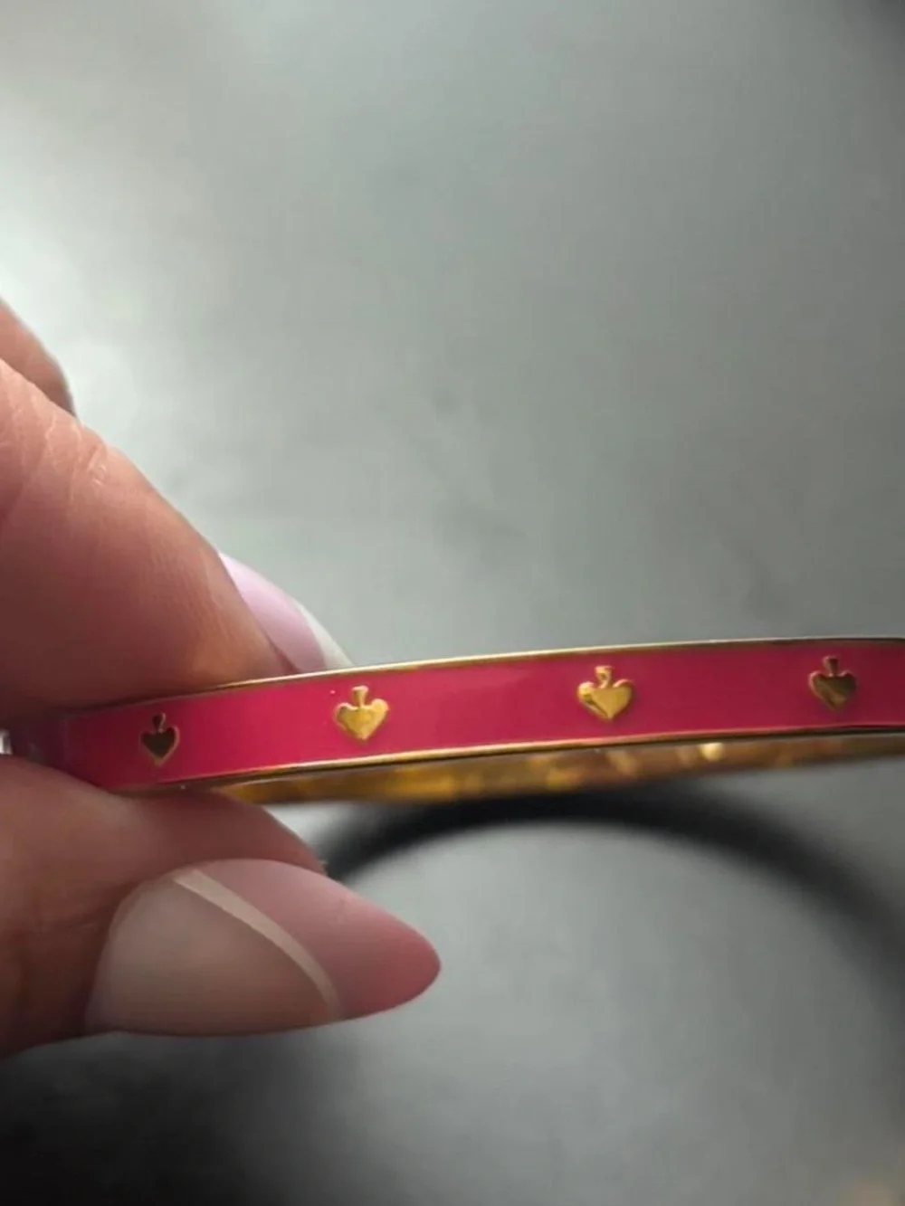 *Sold*Kate Spade New York Pink & Gold Heart Bangle Bracelet 💖✨ - Picture 2 of 4